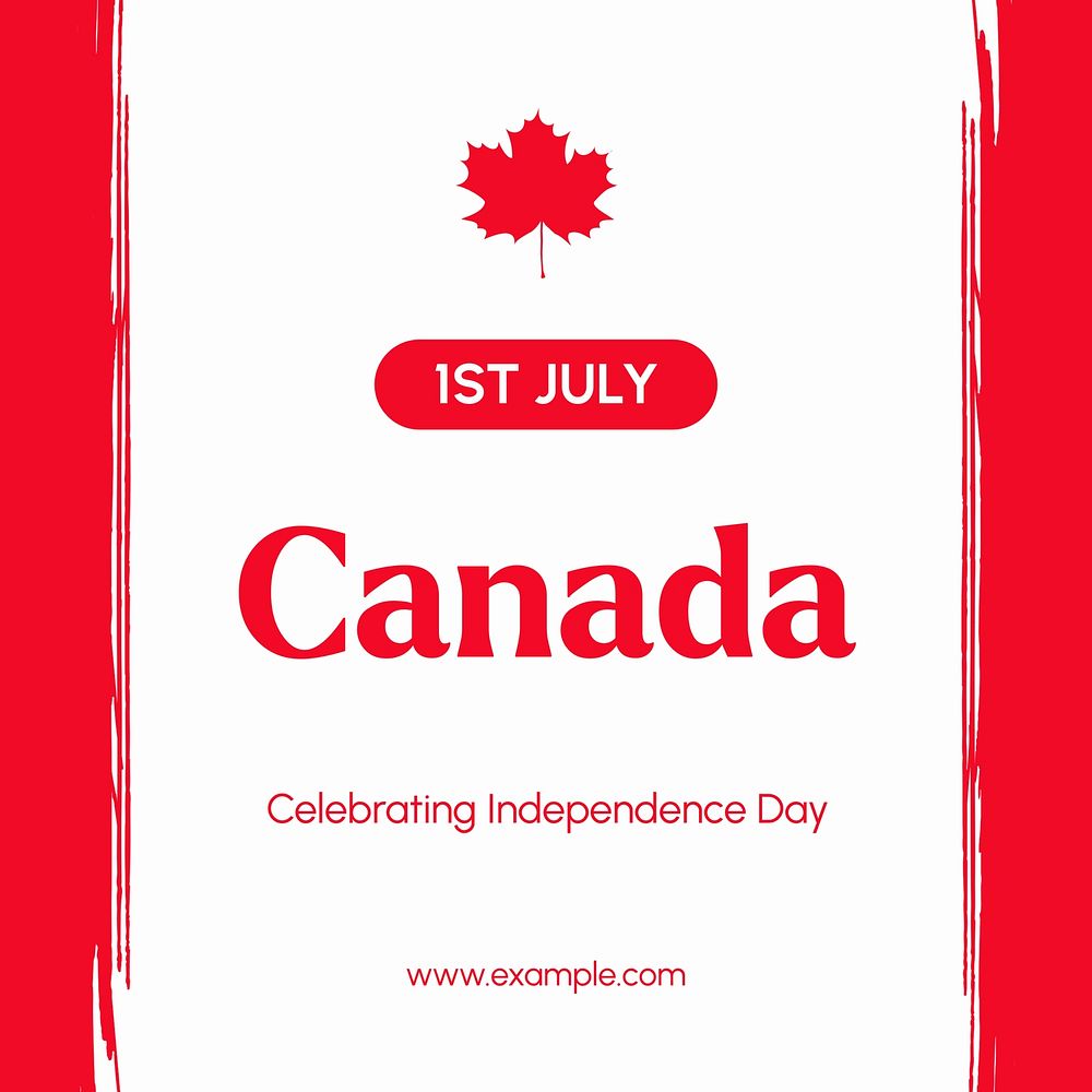 Canada, independence day Instagram post template