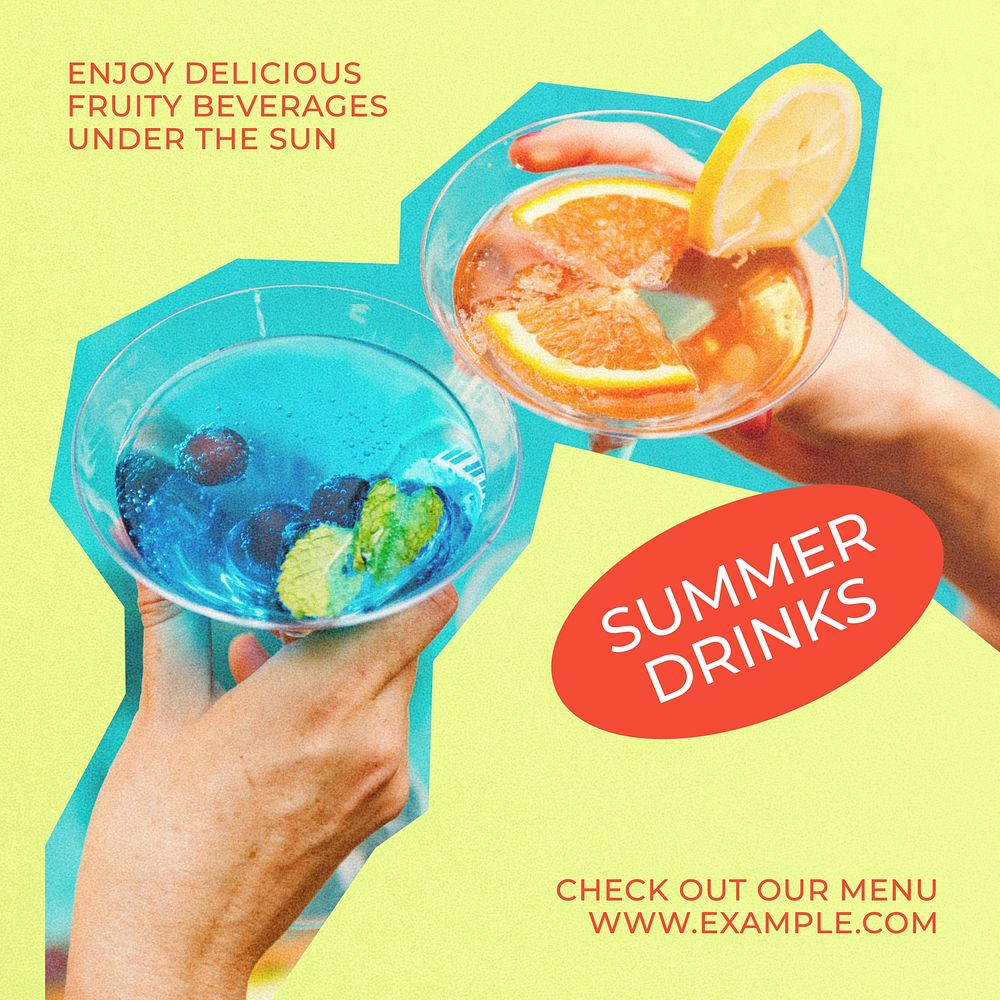 Summer drinks Instagram post template