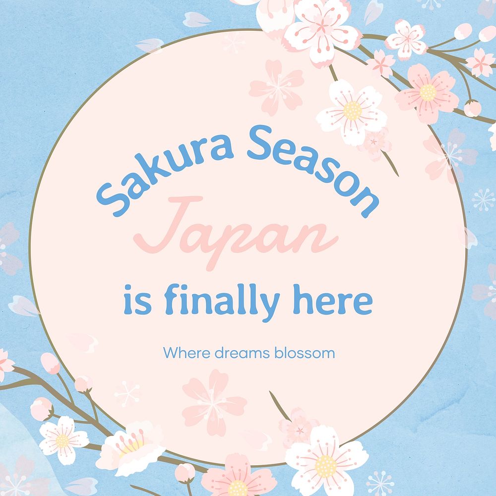 Sakura season Instagram post template
