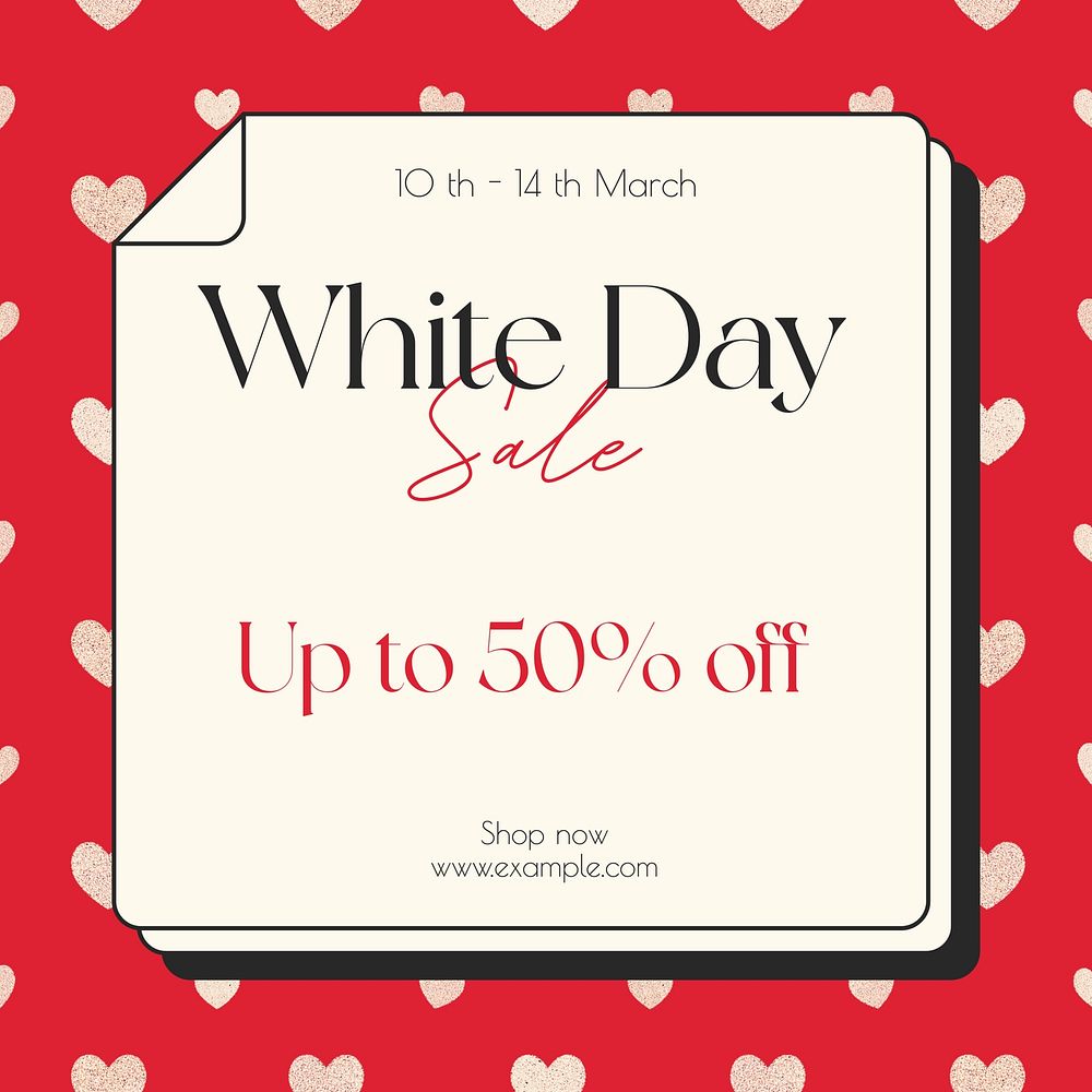 White day sale Instagram post template