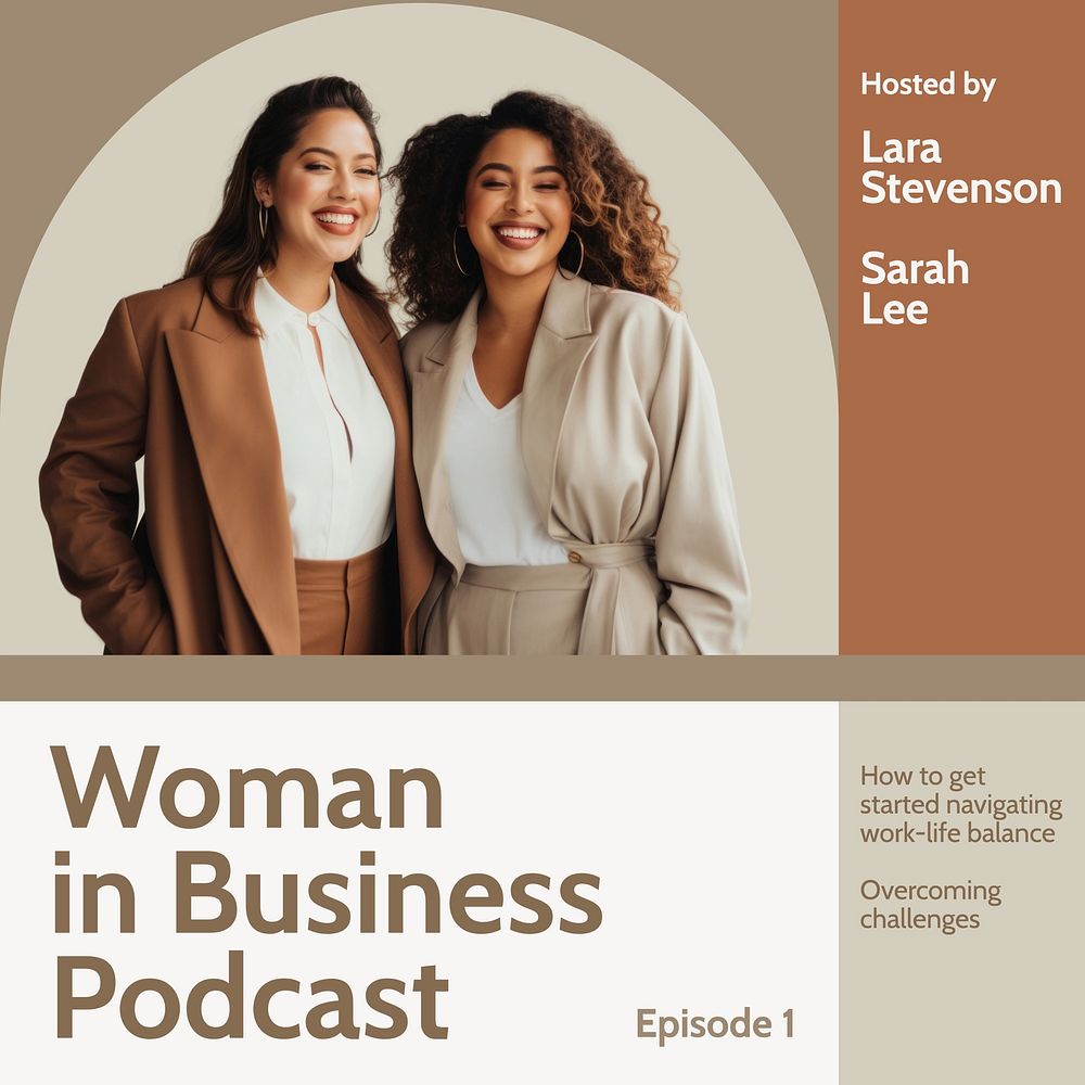 Businesswomen podcast Instagram post template