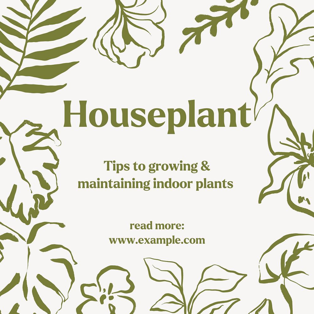 Houseplant tips Instagram post template