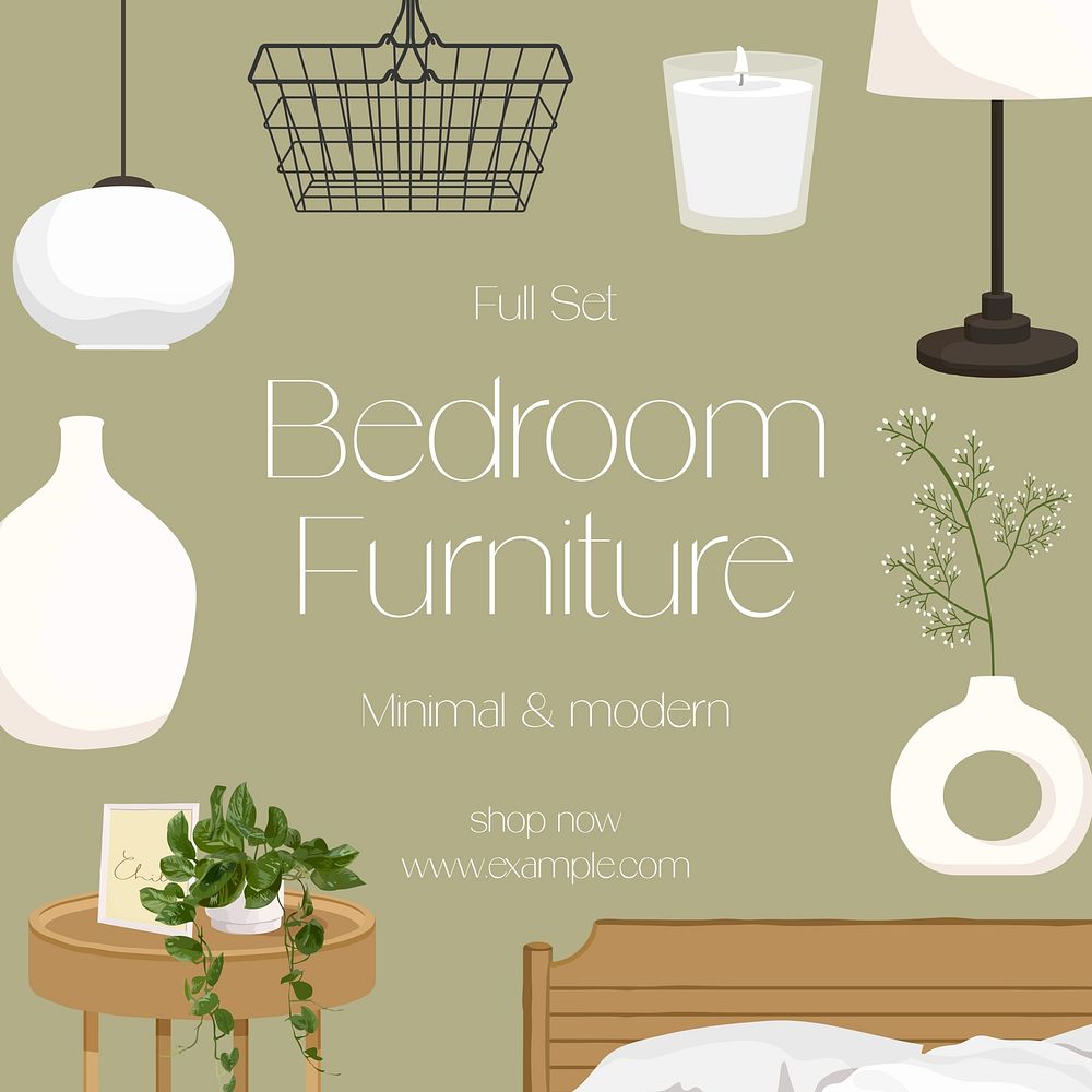 Bedroom furniture Instagram post template