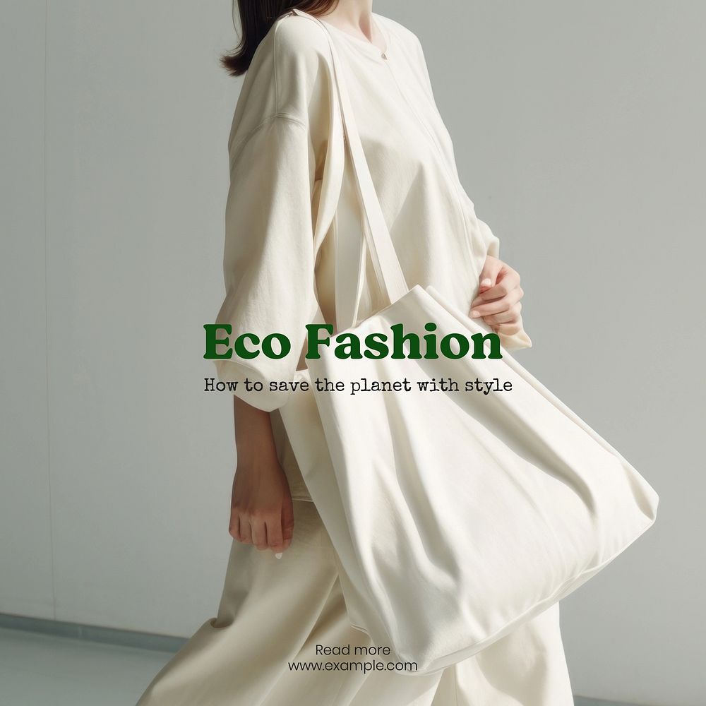 Eco fashion Instagram post template