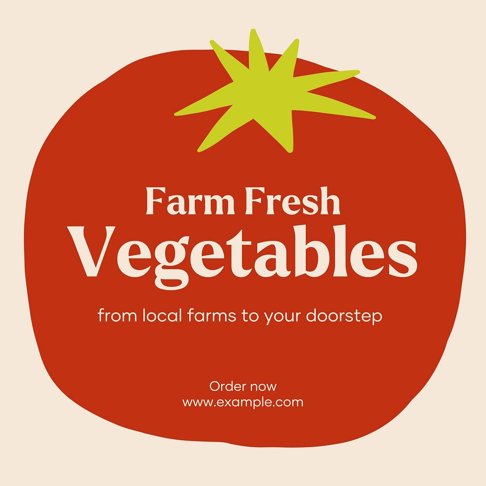 Farm fresh vegetables Instagram post template