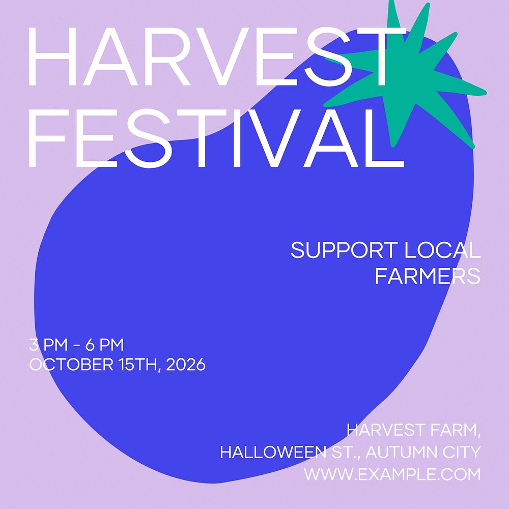 Harvest festival Instagram post template
