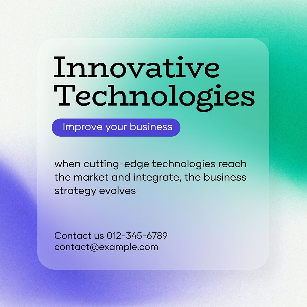 Innovative technologies Instagram post template