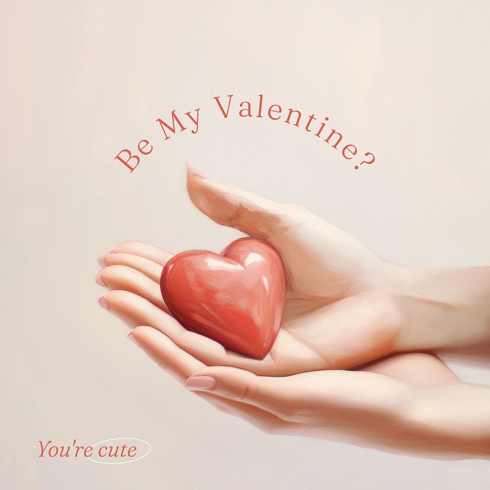 Be my valentine Facebook post template