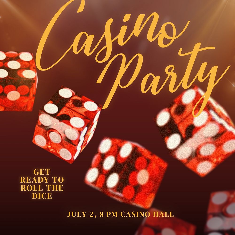 Casino party Instagram post template