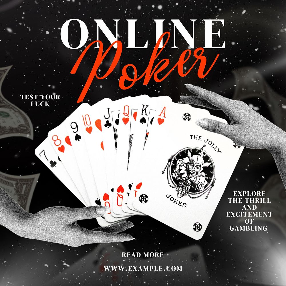 Online poker Instagram post template