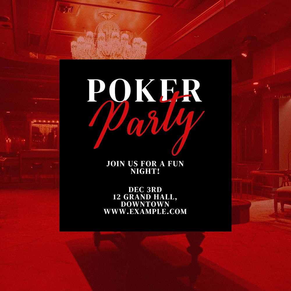 Poker party Instagram post template