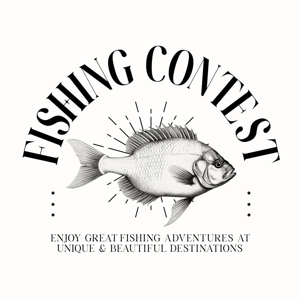 Fishing contest Instagram post template