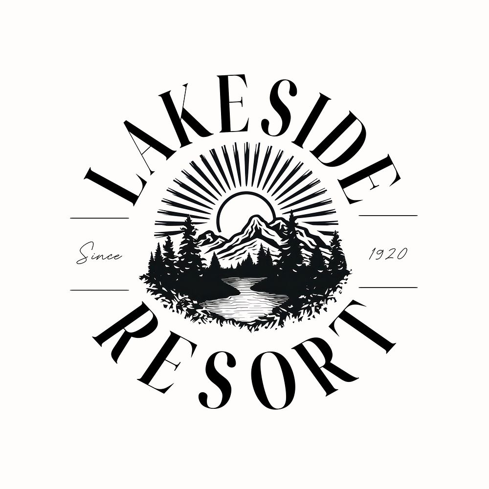 Lakeside resort Instagram post template
