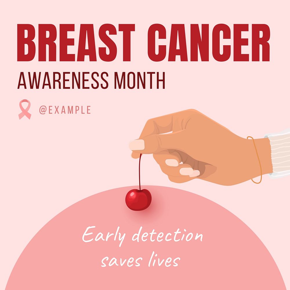 Breast cancer awareness Instagram post template