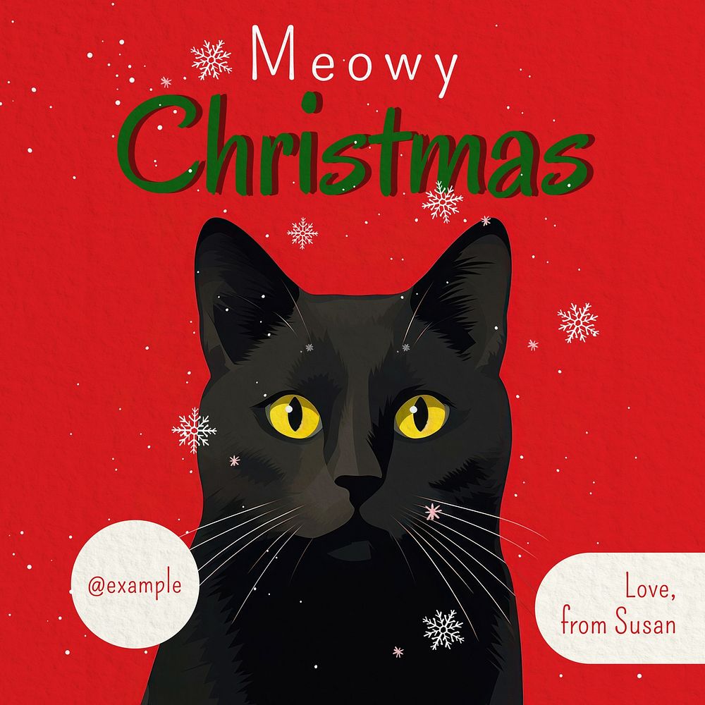 Meowy Christmas Instagram post template