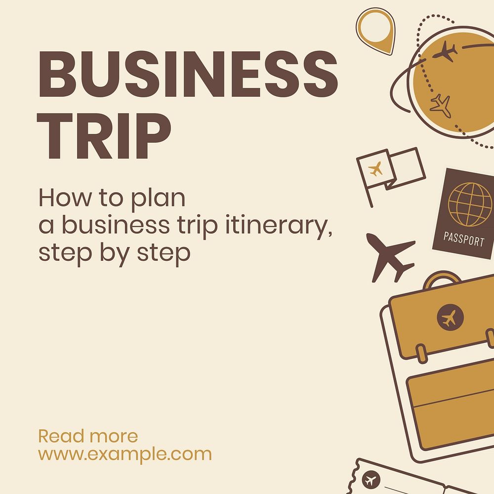 Business trip Instagram post template
