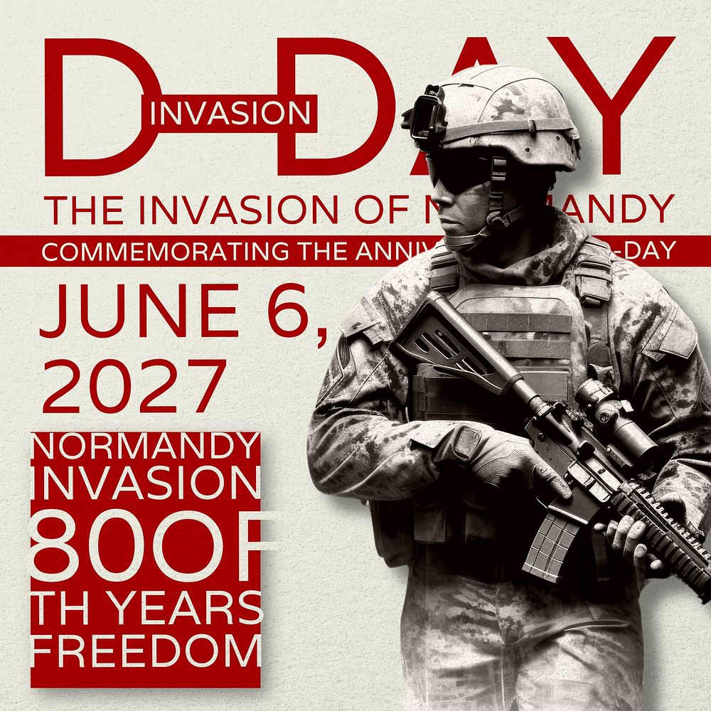 D-Day invasion Instagram post template