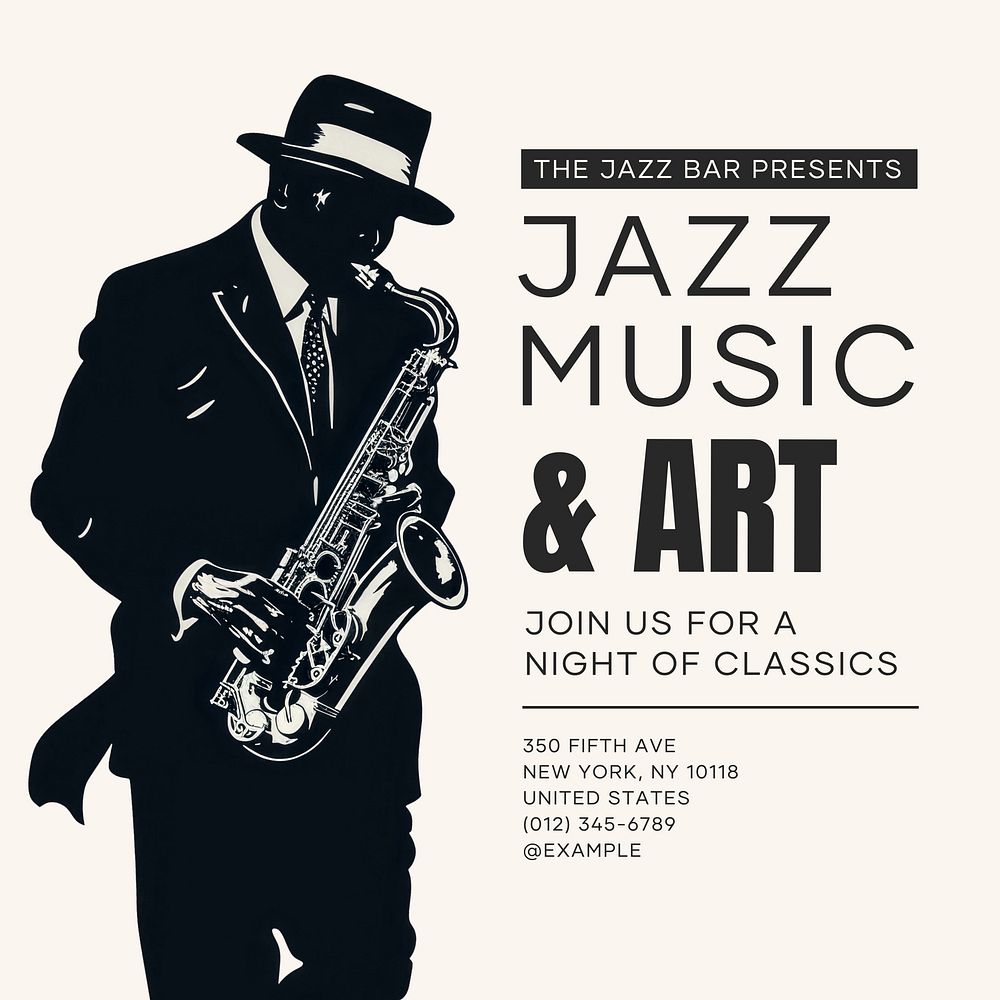 Jazz music & art Instagram post template