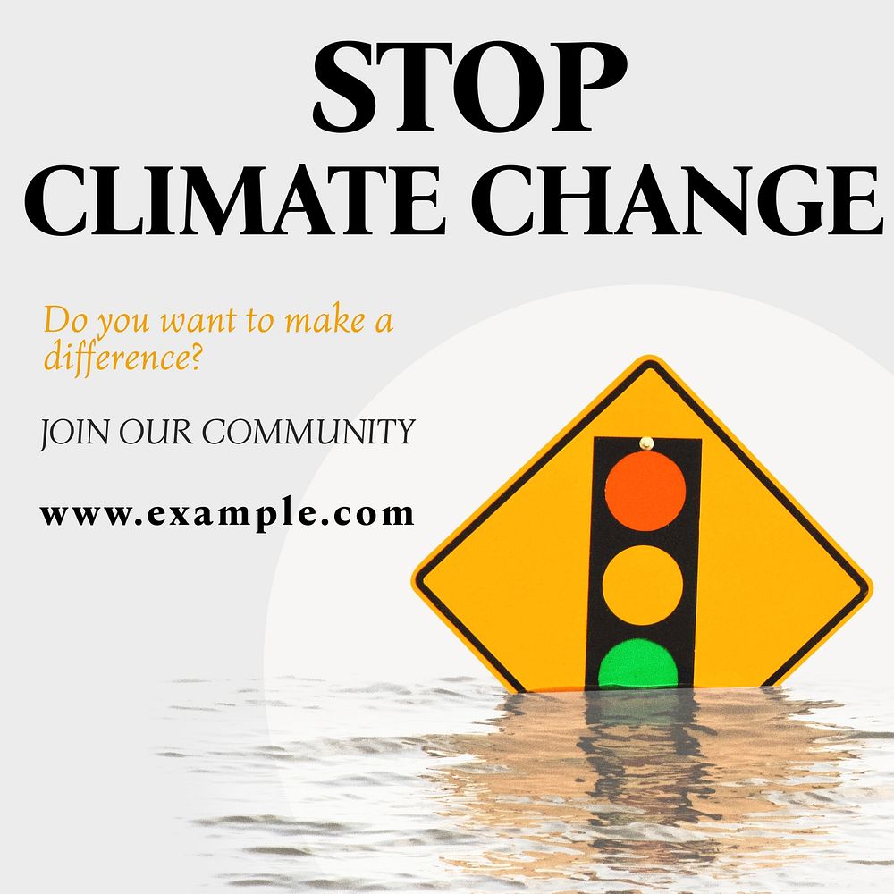 Stop climate change Instagram post template