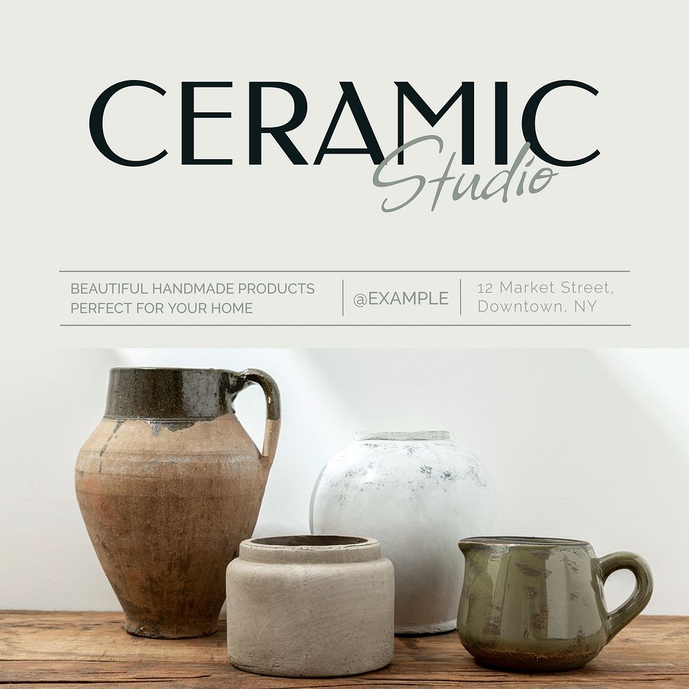 Ceramic studio Instagram post template