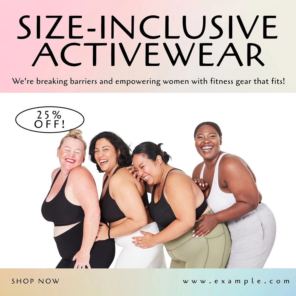 Size-inclusive activewear Instagram post template