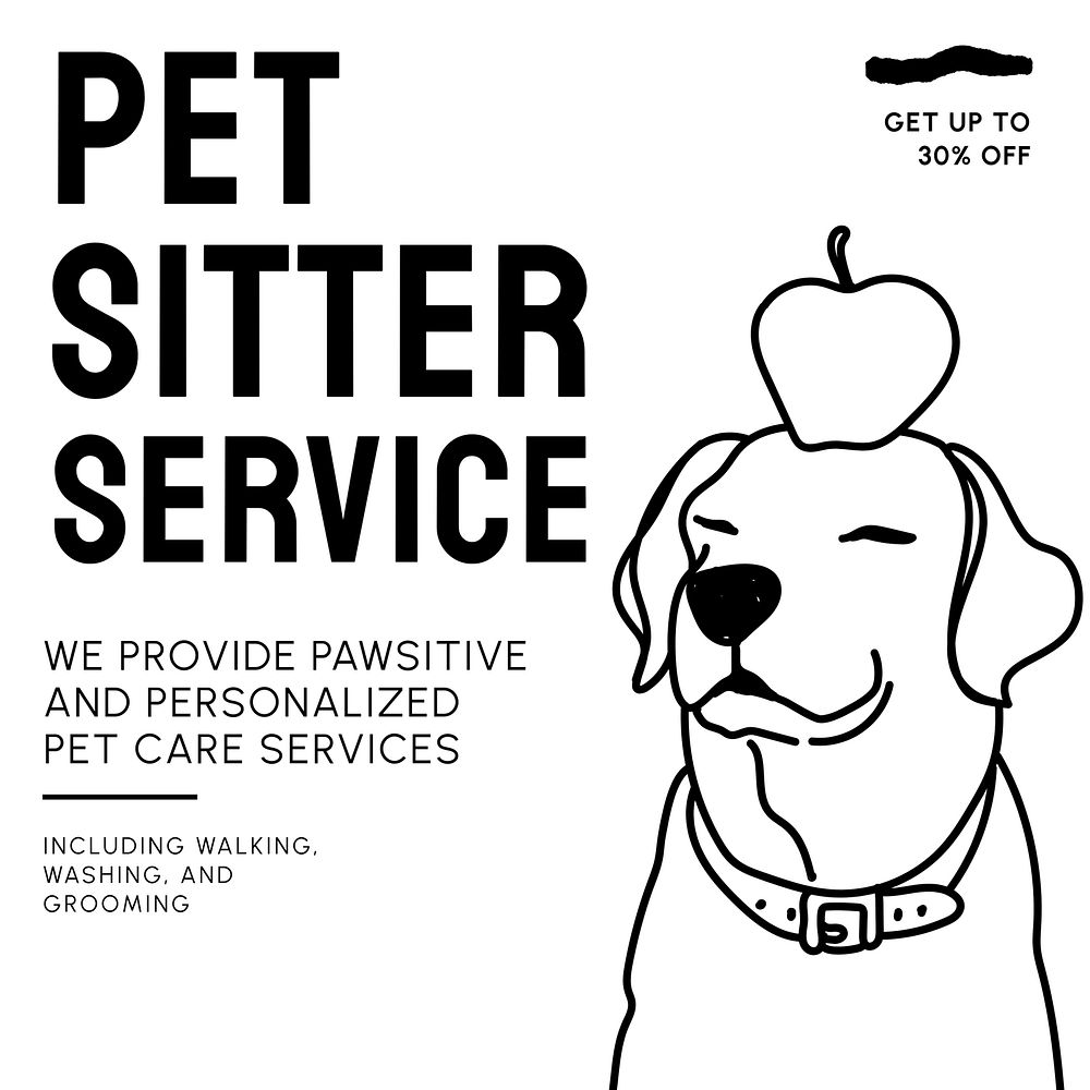Pet sitter service Instagram post template