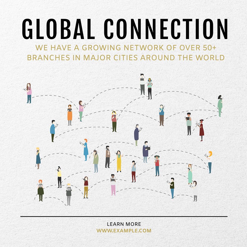 Global connection Instagram post template