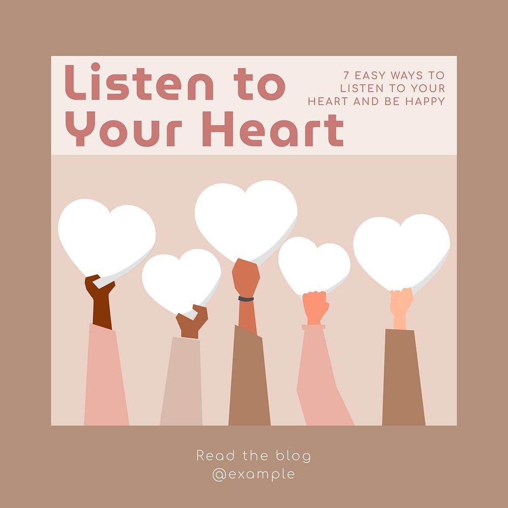Listen to heart Instagram post template