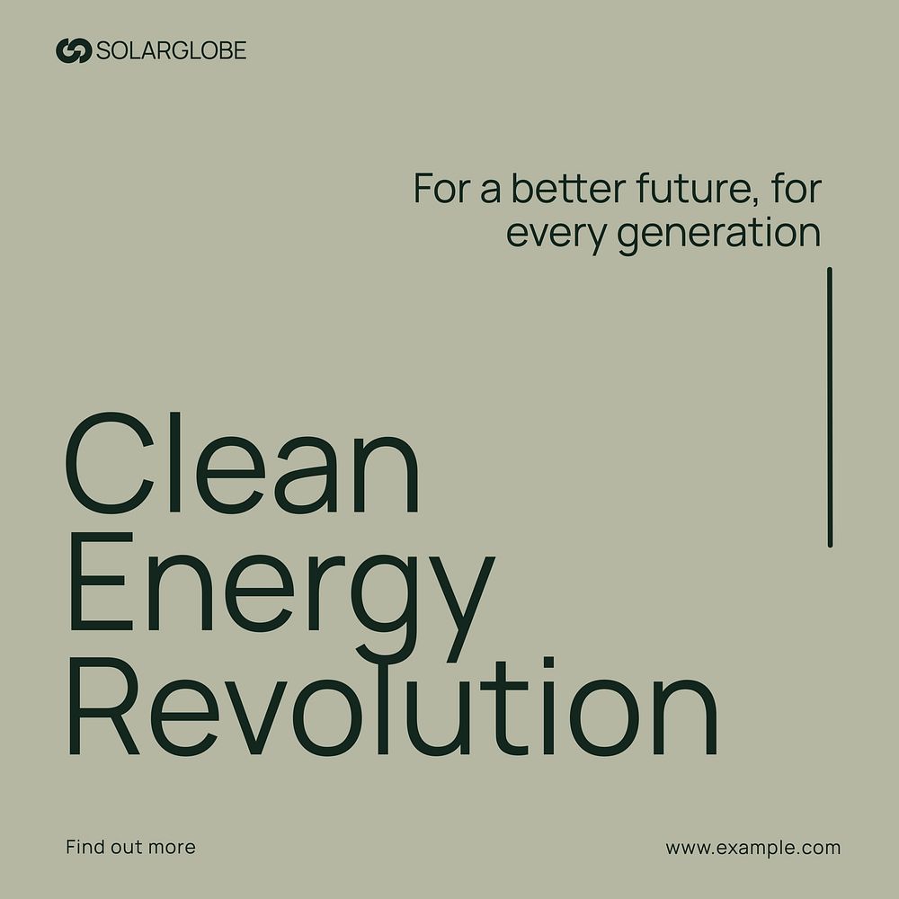 Clean energy revolution Instagram post template