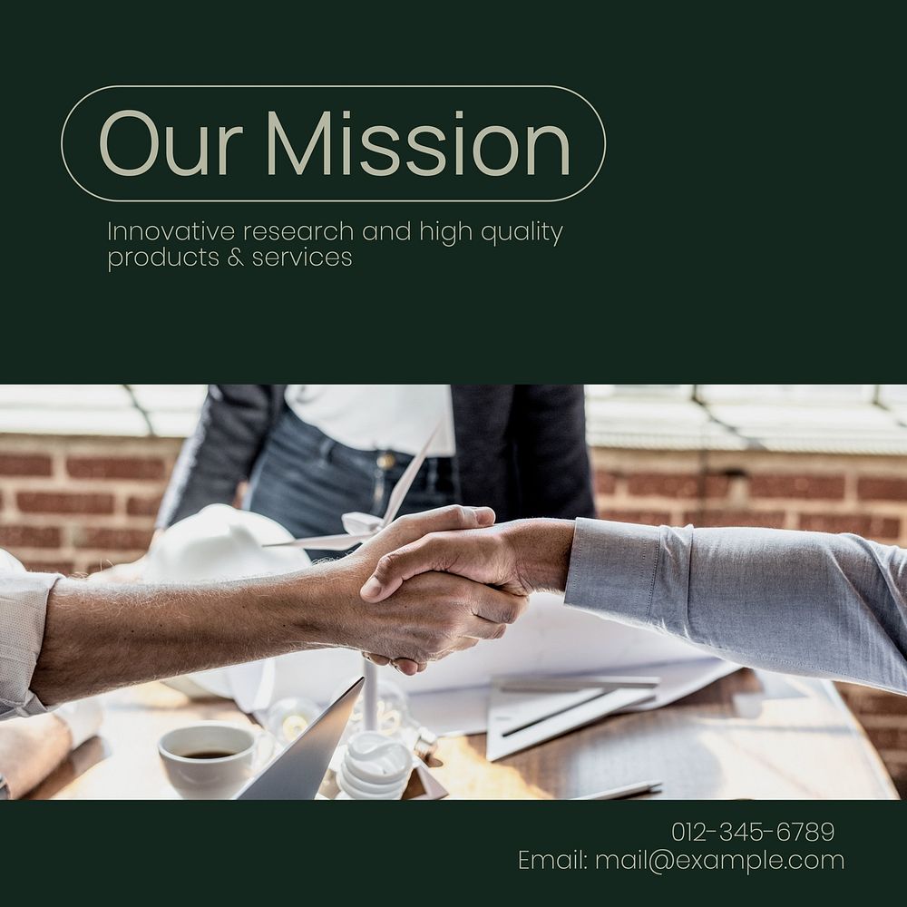 Our mission Instagram post template