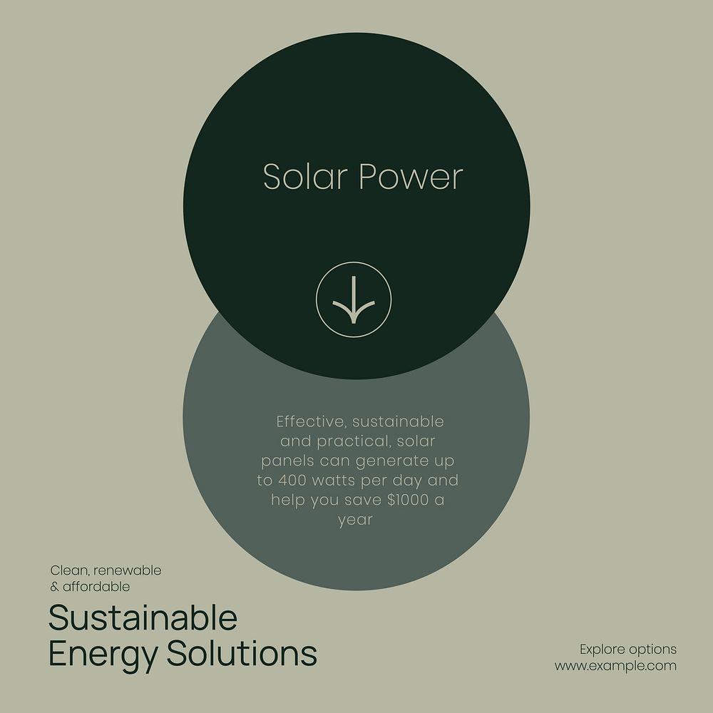 Solar power Instagram post template