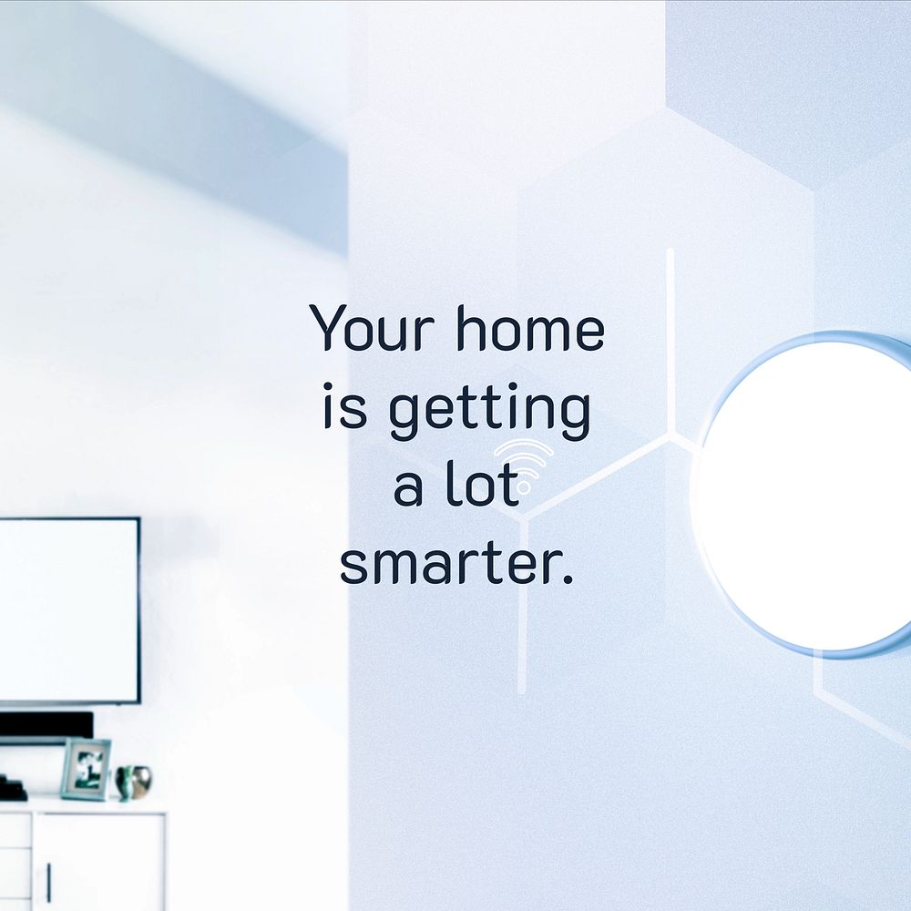 Smart home Instagram post template,  technology design