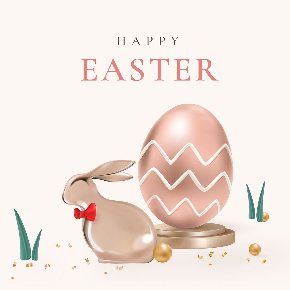 Easter bunny Instagram post template