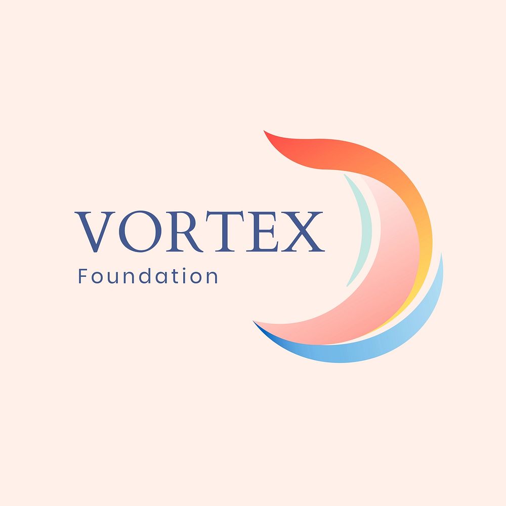 Foundation business logo template, pastel editable design