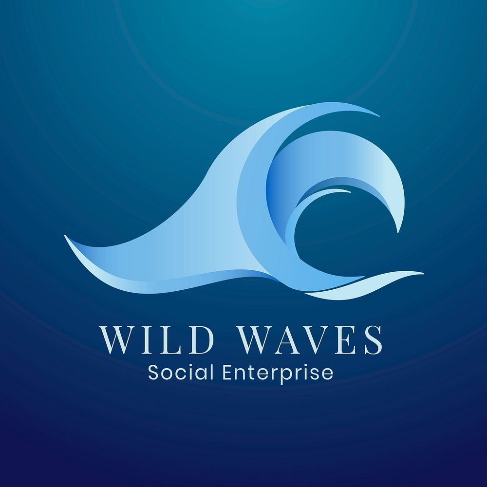 Creative sea logo template, editable business design 