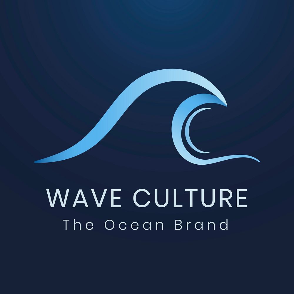 Environment business logo template, blue modern water design 