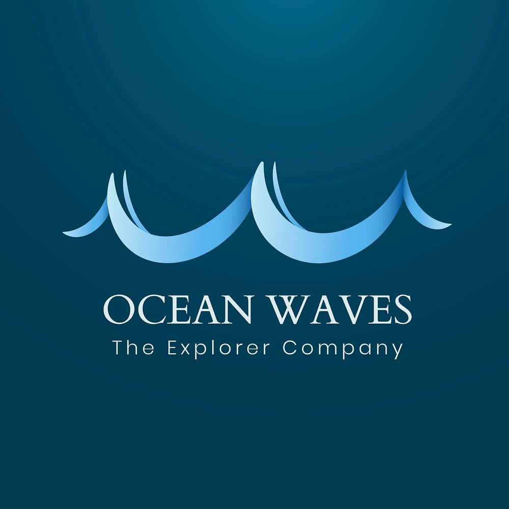 Ocean wave logo template travel business design