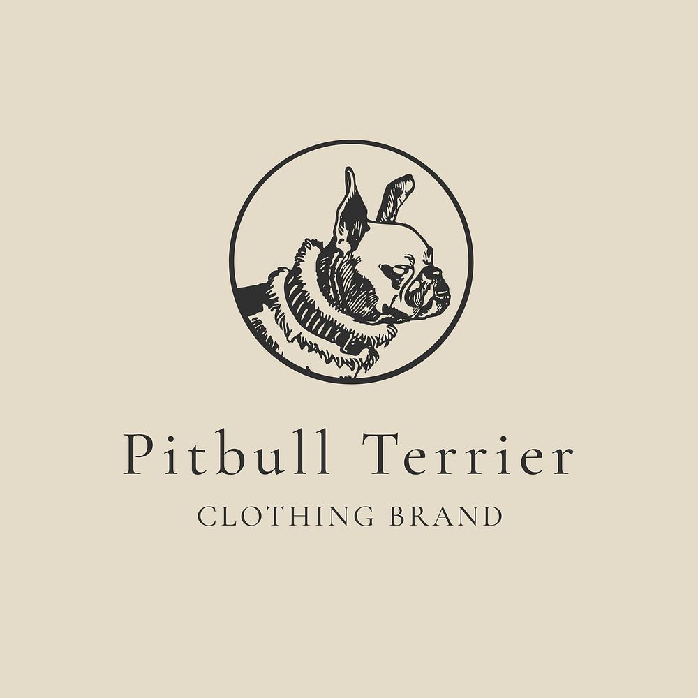 Clothing business logo template pitbull terrier dog  design