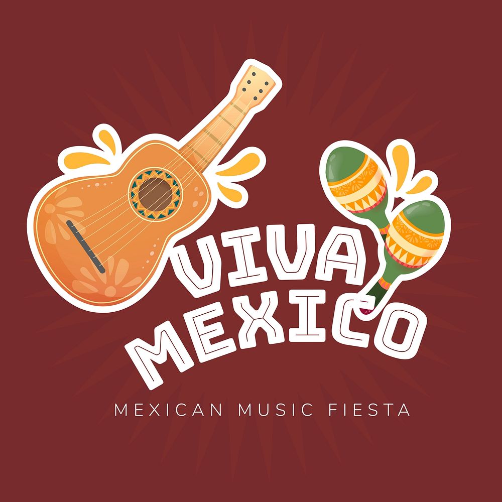 Festival logo template Mexican style  design