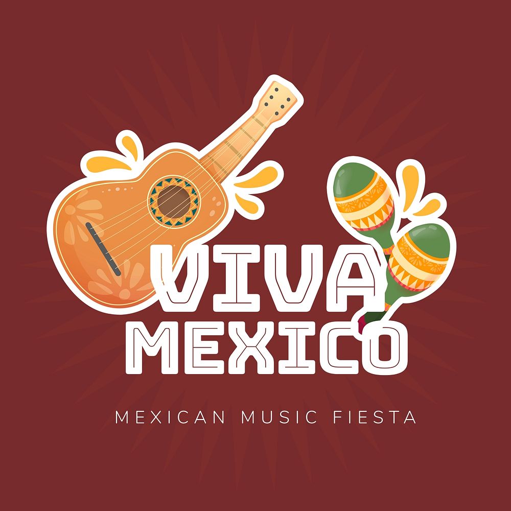 Festival logo template colorful Mexican style  design