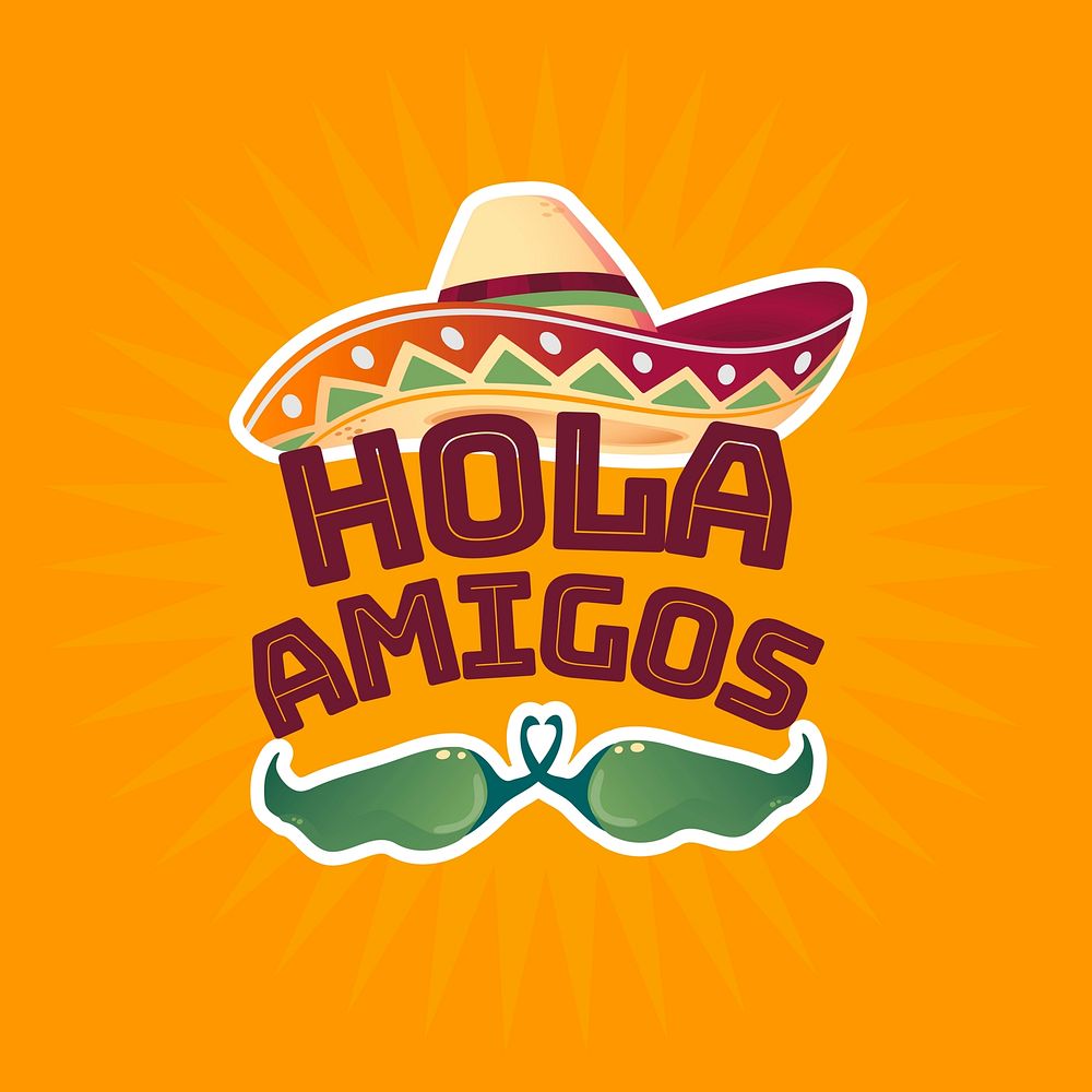 Restaurant business logo template, colorful Mexican design 