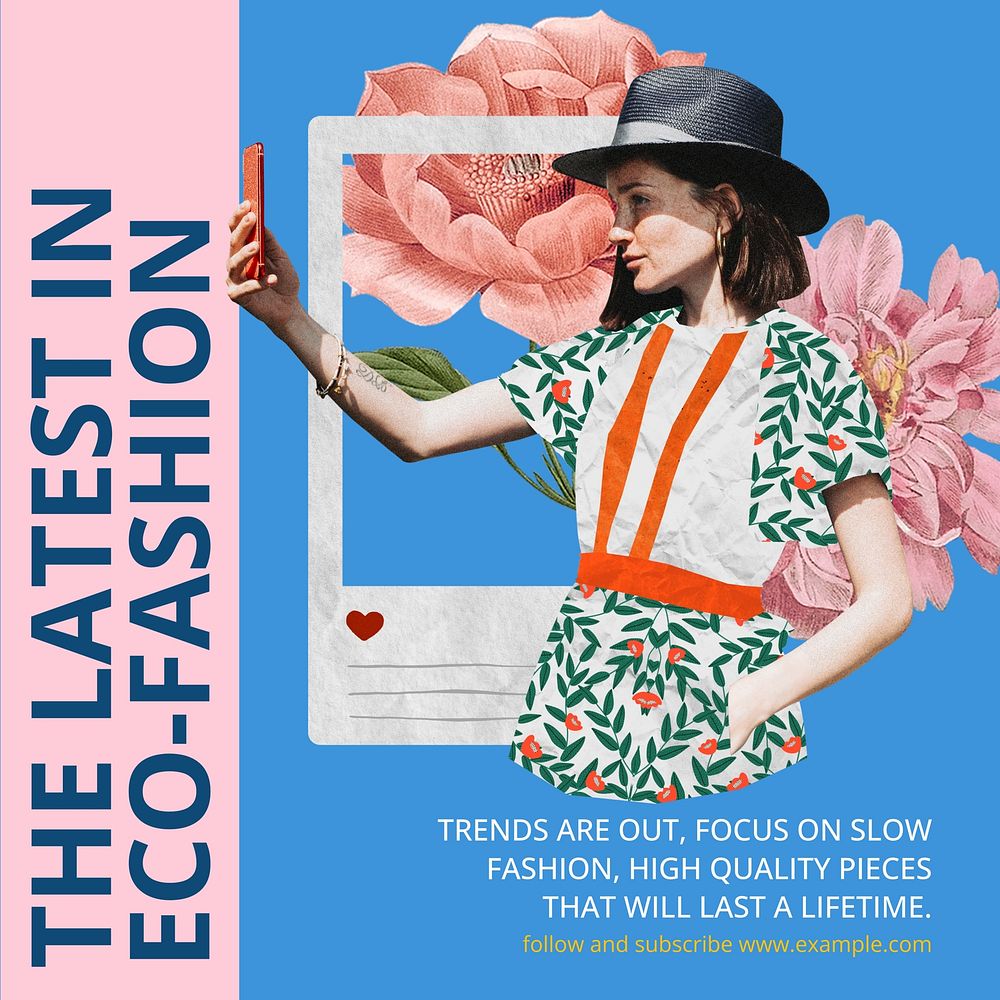 Eco-fashion Instagram post template social media design