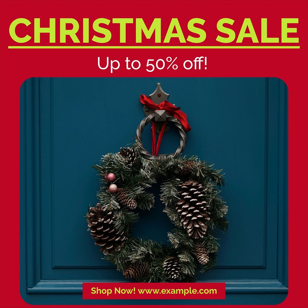 Christmas sale Instagram post template social media ad