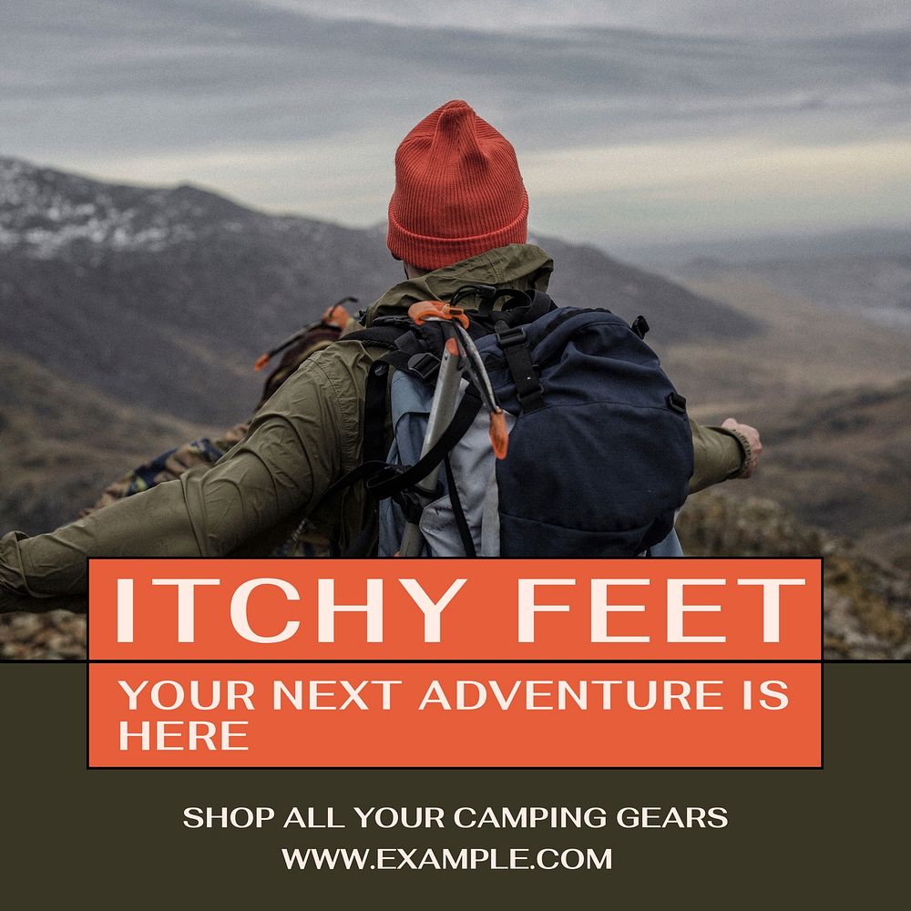 Camping gear Instagram post template social media ad