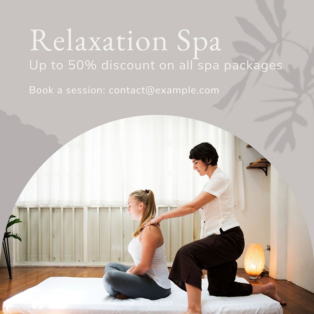 Relaxation spa Instagram post template social media ad