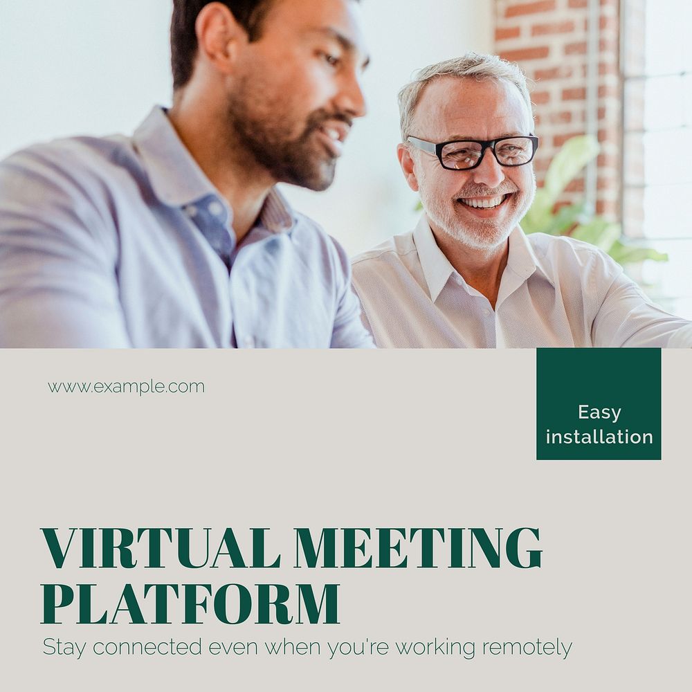 Virtual meeting platform Facebook post template social media ad