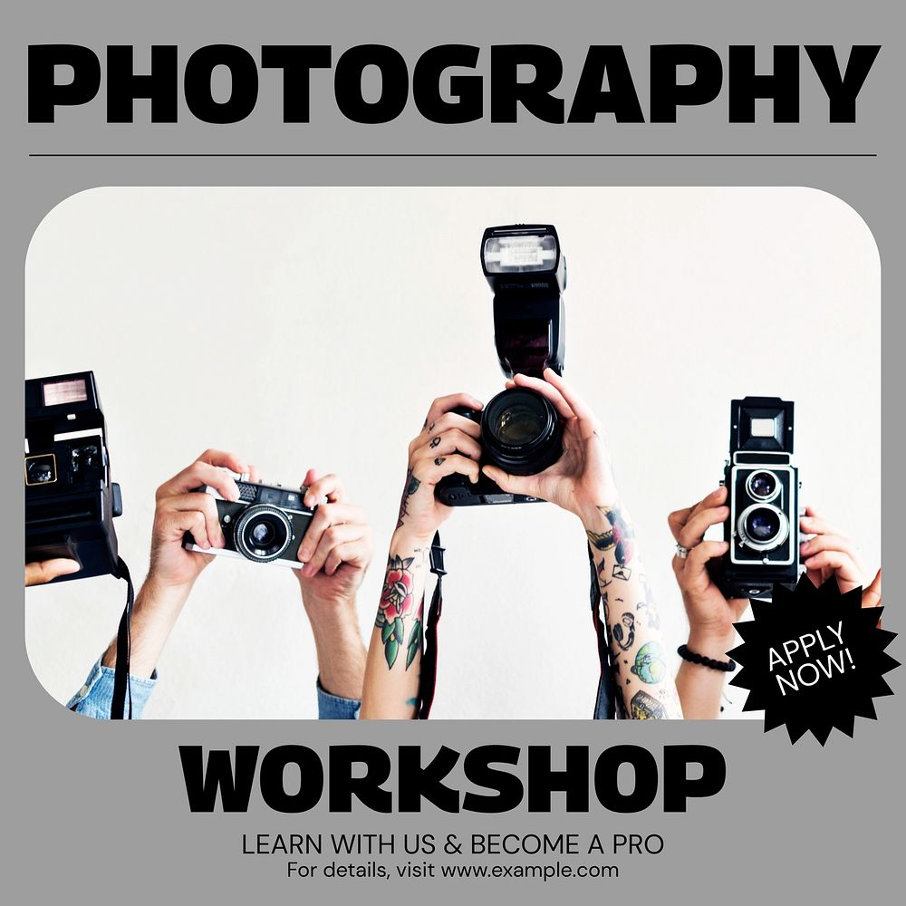 Photography workshop Facebook post template, | Free Photo - rawpixel