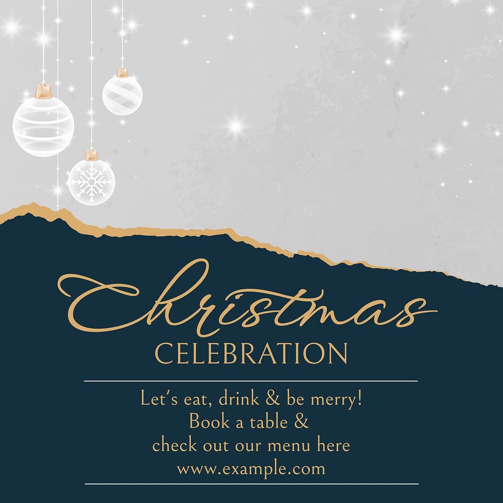 Christmas celebration Facebook post template social media ad