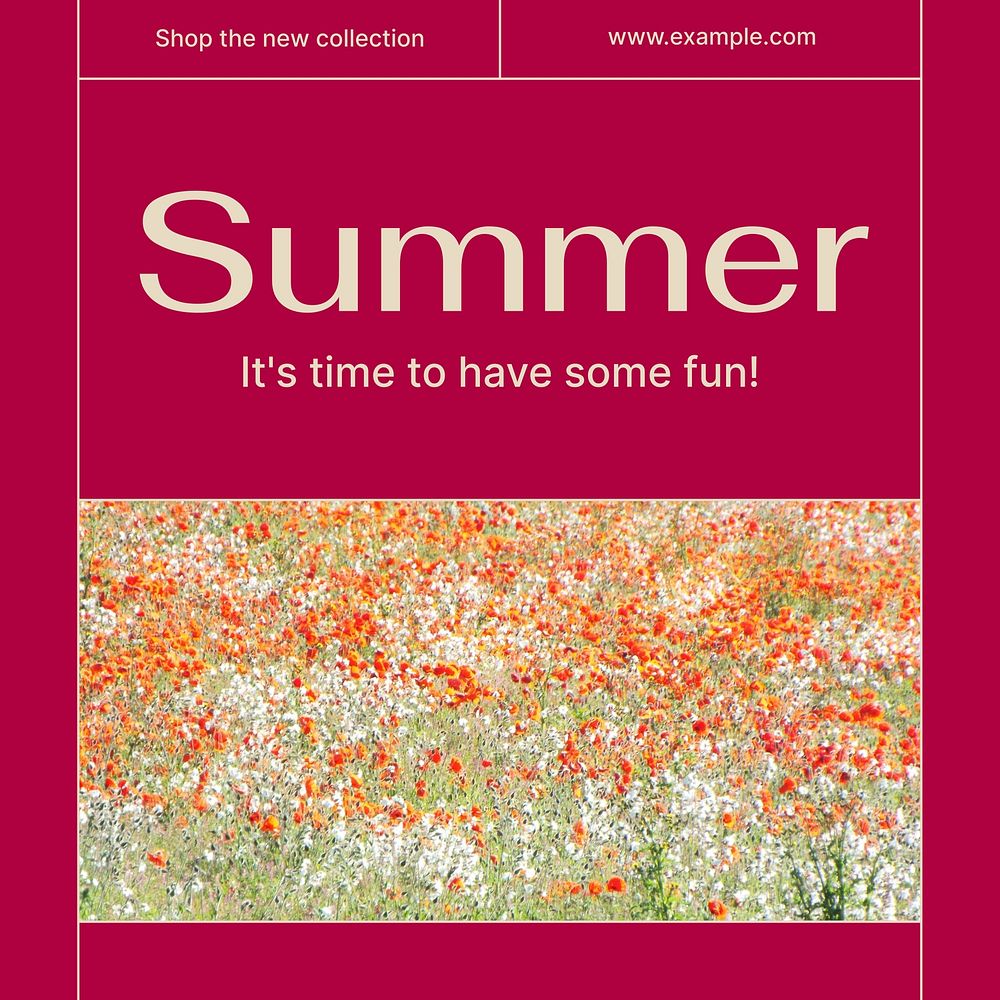 Summer collection Facebook post template social media ad