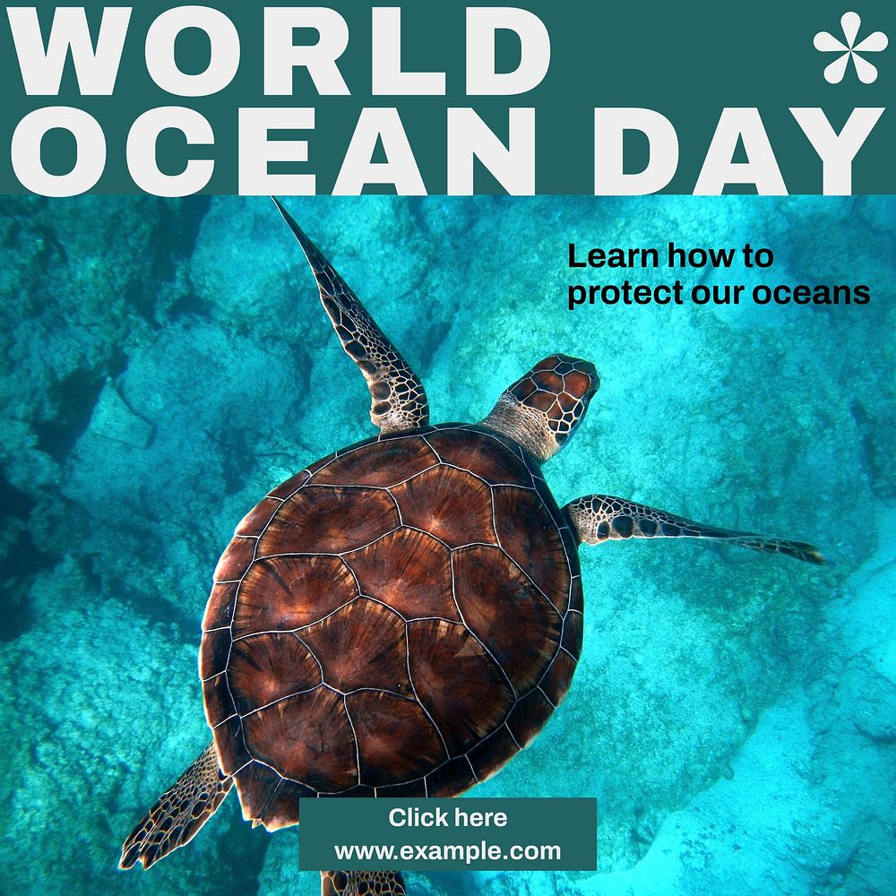 World ocean day Facebook post template, editable social media ad